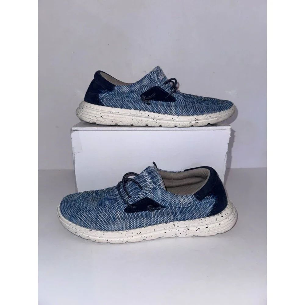 Bruno Marc size 6 Kids Blue Knit Moccasin Slip-Ons shoes
